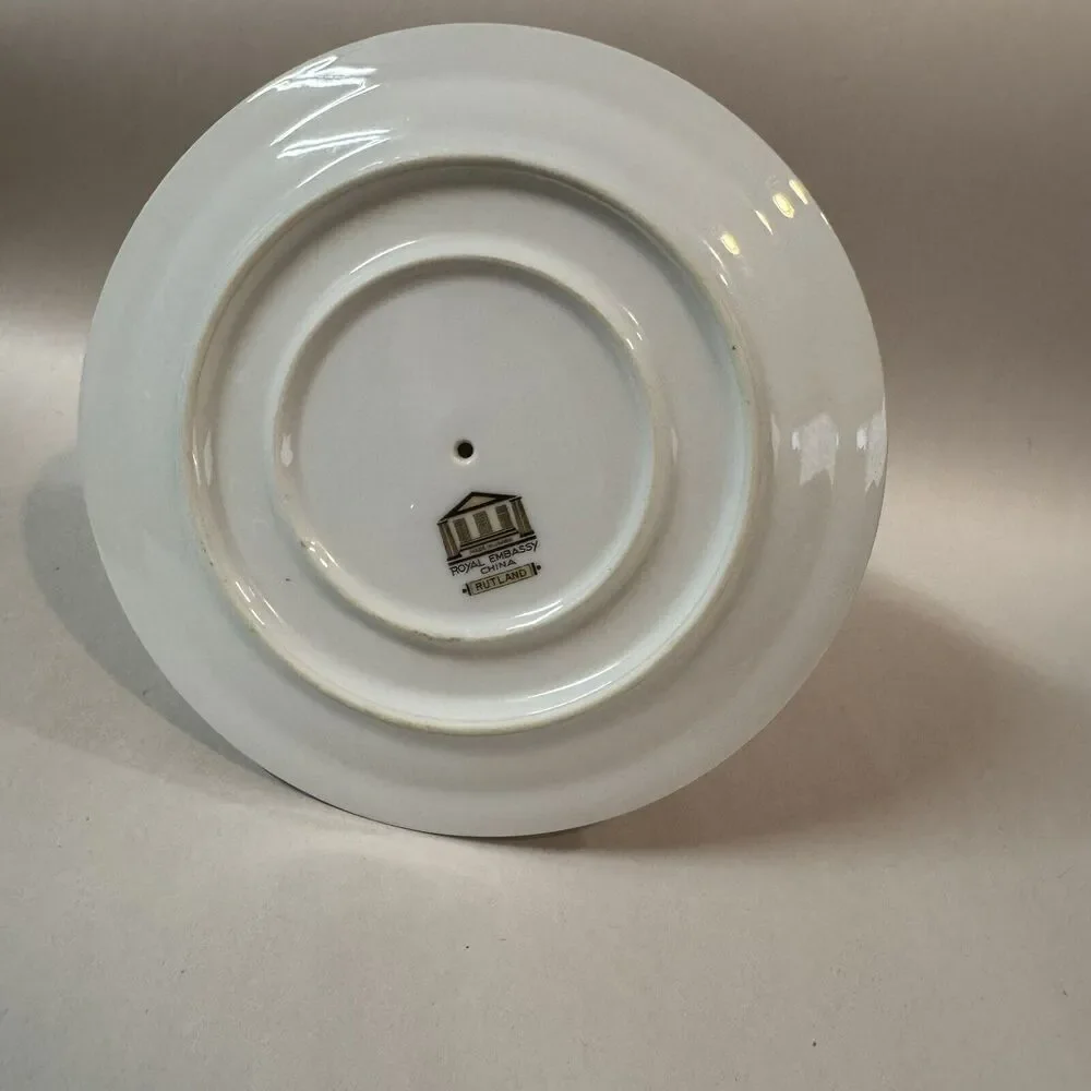 Royal Embassy China Gravy‎ Boat Attached Under Plate RUTLAND Japan